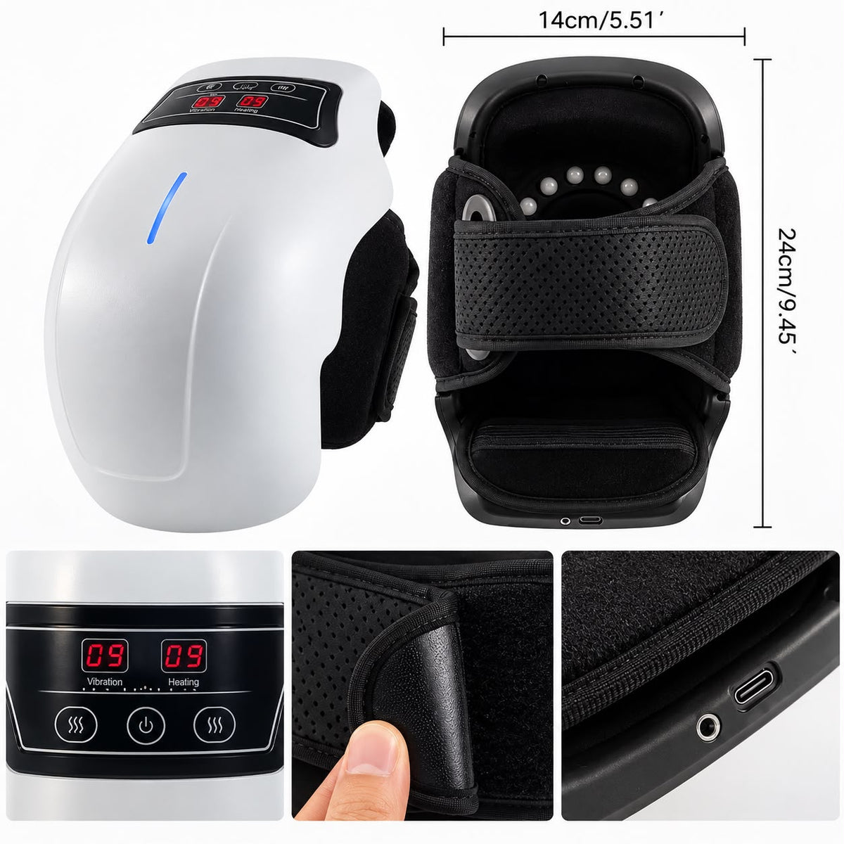 THERMOPULSE™ | Rodillera Inteligente 3 en 1 con Calor, Vibración y Luz Roja